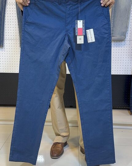 Tommy Jeans Printed Gabardine Pant- Blue
